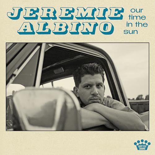 Album cover for Jeremie Albino’s “Our Time In The Sun,” featuring a man in a car.
