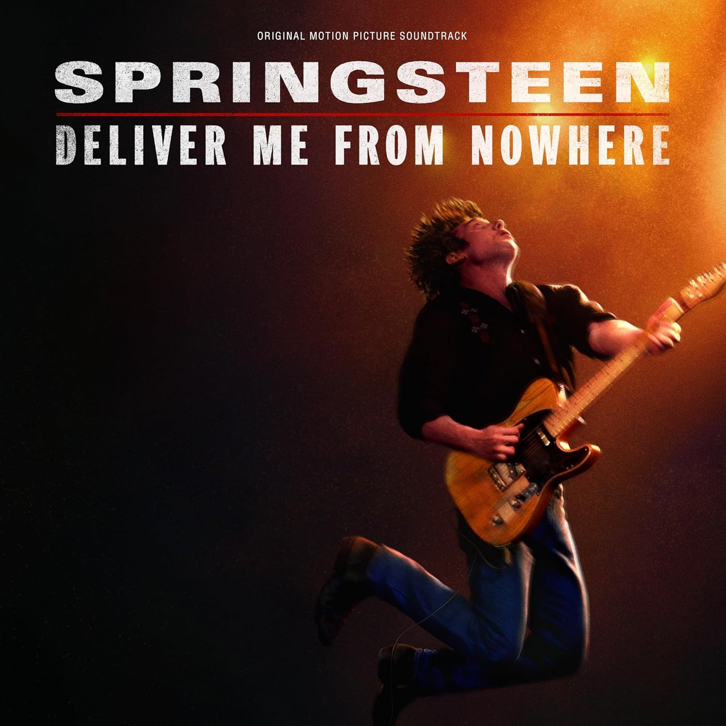 CD cover: Jeremy Allen White playing guitar, jumping mid-air.