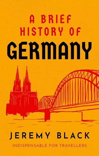 Orange book cover with red illustrations of a cathedral and bridge.