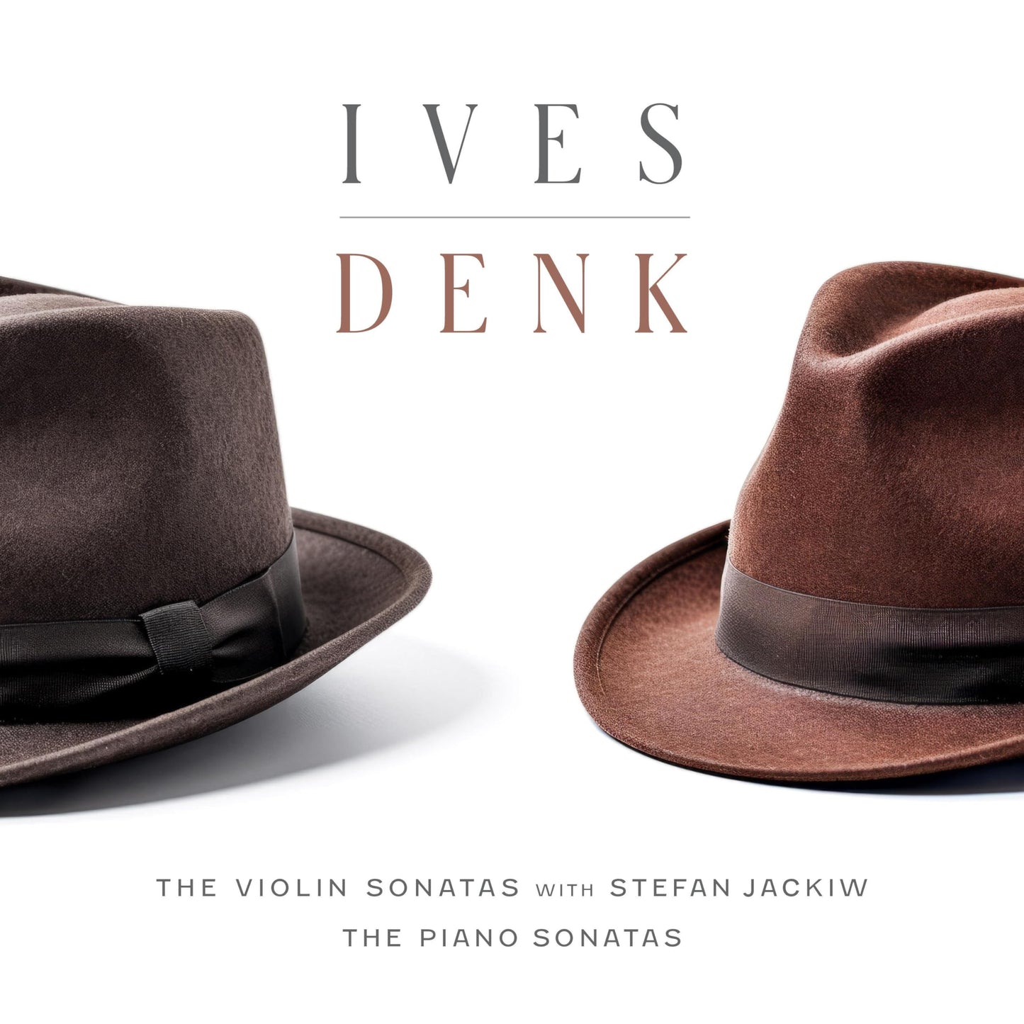 CD cover featuring two brown fedora hats against a white background.
