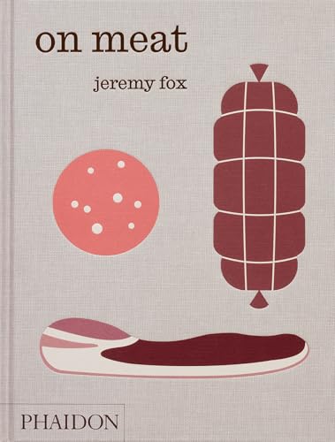 Cookbook cover with illustrated sausage, salami, and bacon on a beige background.