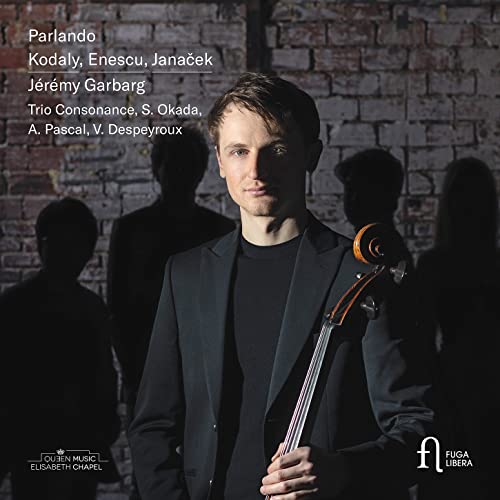 CD cover featuring cellist Jérémy Garbarg and shadowed figures.