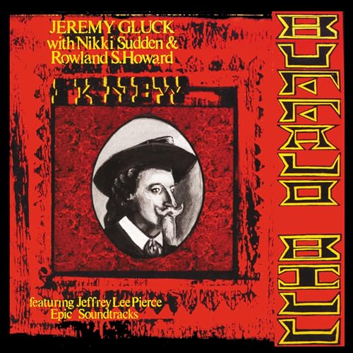 Red album cover featuring a portrait of a man in a hat.