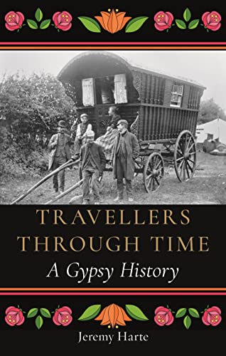 Book cover: vintage photo of Roma people with a wagon.