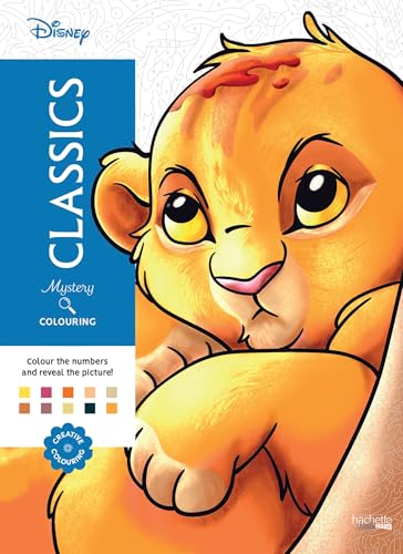 Disney Classics colour-by-number book featuring Simba’s face, with colour key.