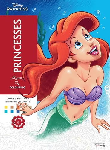 Disney Princess colouring book cover featuring Ariel, with a mystery reveal concept.