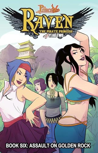 Comic book cover featuring four women, a castle, and winged design.