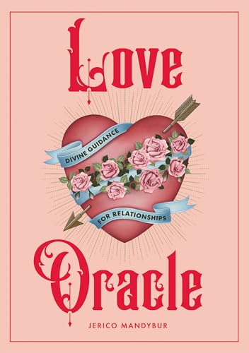 Book cover with a red heart pierced by arrows and floral garland.