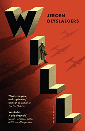 Book cover with large 3D letters spelling WILL and a soldier against red background.