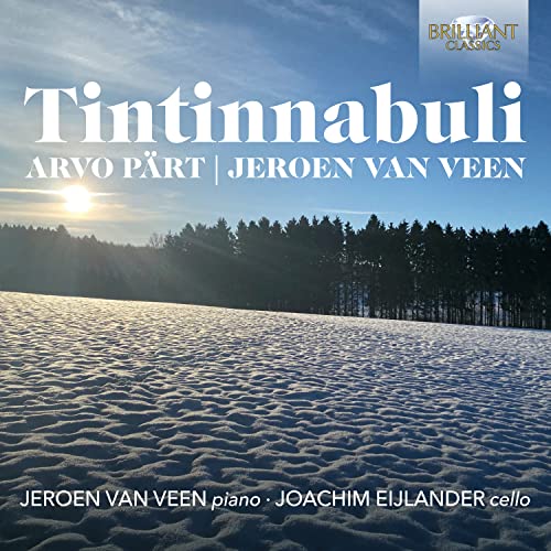 CD cover for Arvo Pärt’s “Tintinnabuli” with a snowy landscape.
