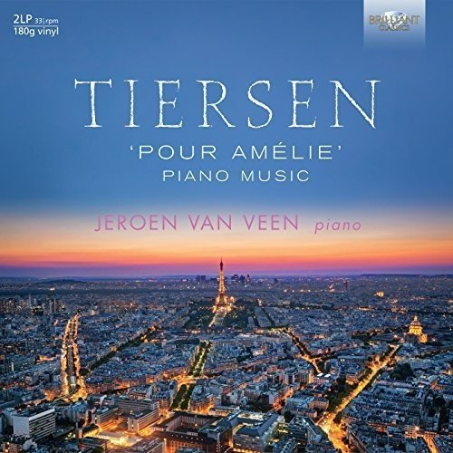 Vinyl album cover featuring Paris skyline at sunset, text "Tiersen" and "Jeroen Van Veen".