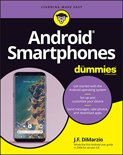 Book cover: "Android Smartphones For Dummies" with a phone image.