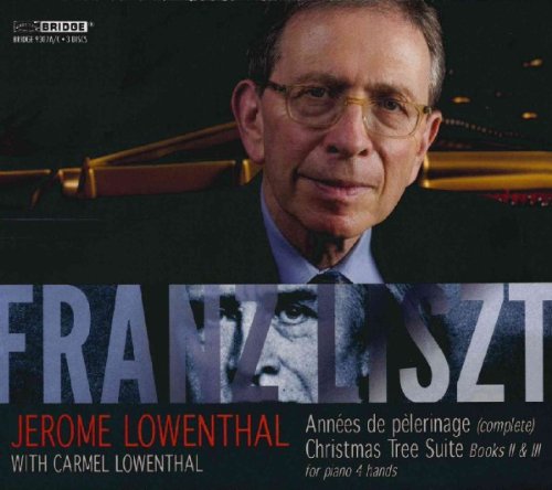 Jerome Lowenthal wearing glasses in front of a piano on a music album cover.