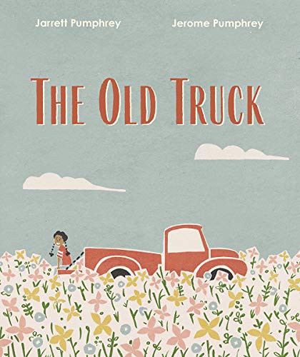 Book cover: red truck pulling another from wildflowers, child present.