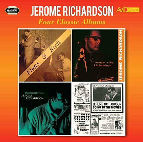 CD cover for Jerome Richardson’s four jazz albums, featuring portraits.