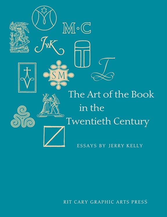 Book cover: “The Art of the Book in the Twentieth Century” with emblems.