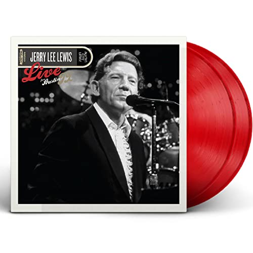 Jerry Lee Lewis album cover and opaque red vinyl record.