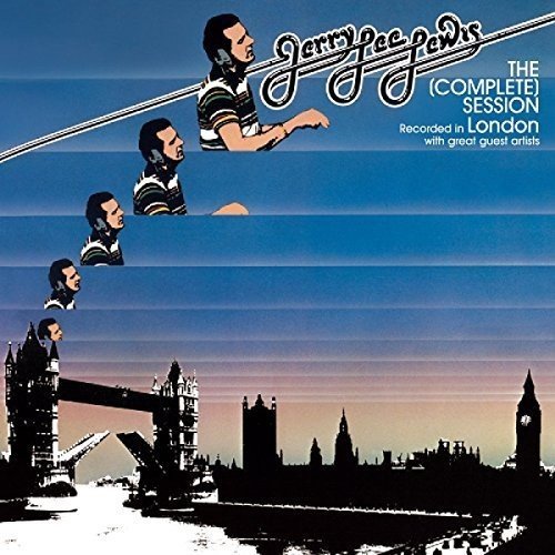"CD cover art featuring Jerry Lee Lewis and London city skyline silhouette."