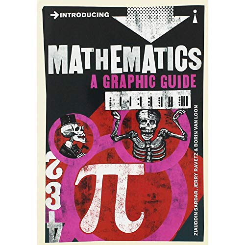 Book cover for Introducing Mathematics featuring a skeleton, a pi symbol, and graphic designs.