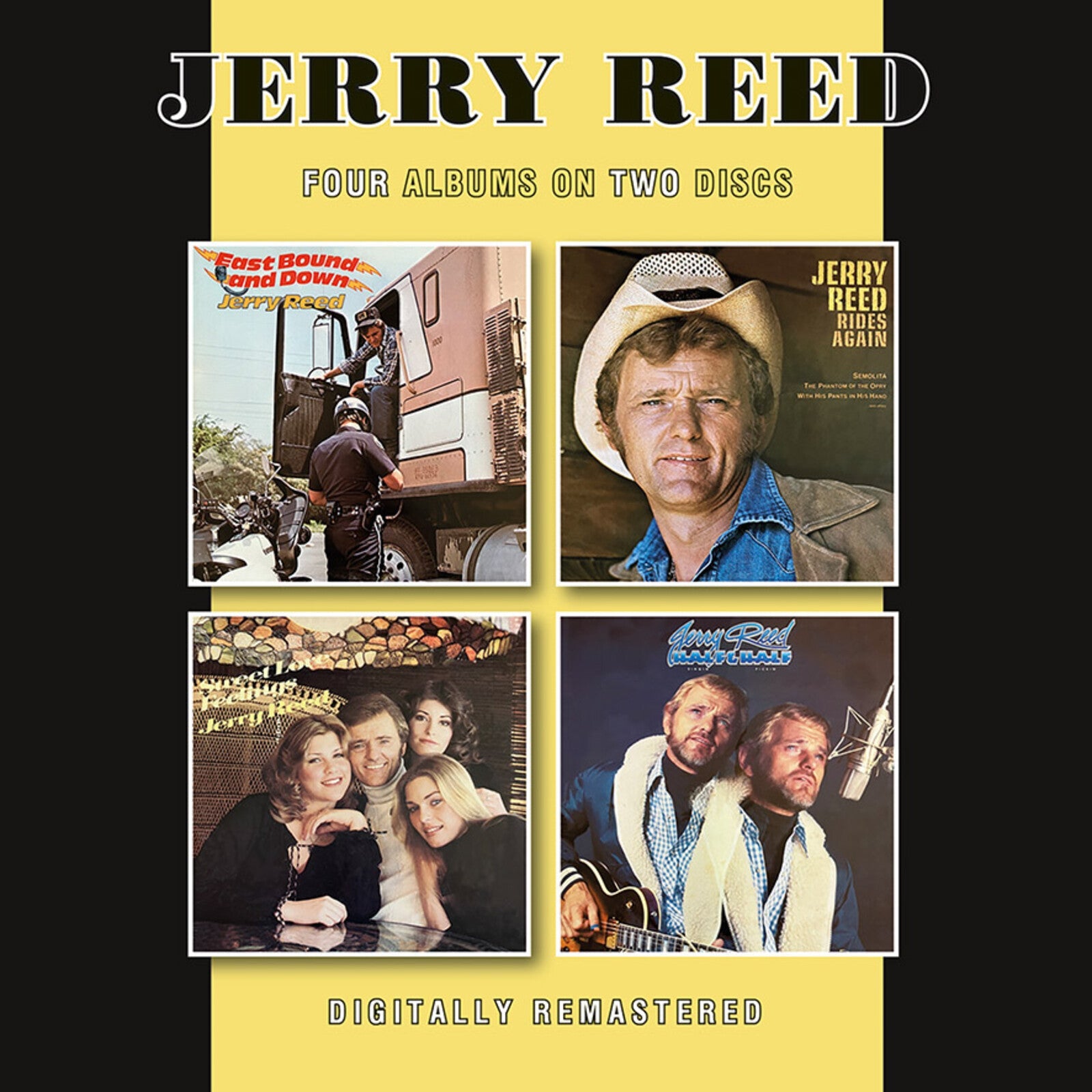 Jerry Reed CD cover featuring four album artworks and digitally remastered text.