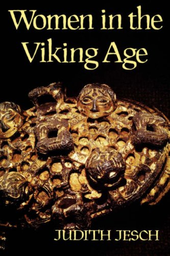 "Book cover with gold Viking brooch and text 'Women in the Viking Age' by Judith Jesch."
