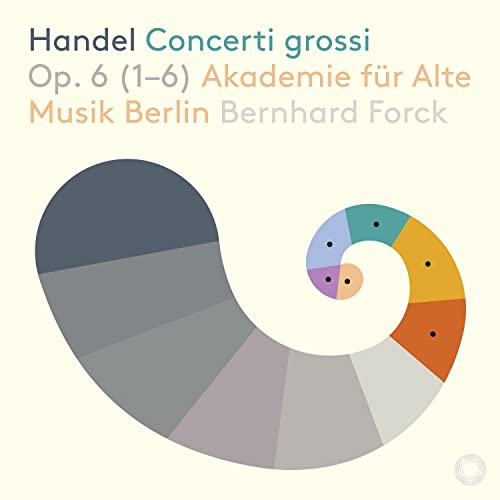 Handel concerti grossi album cover with a nautilus shell graphic.