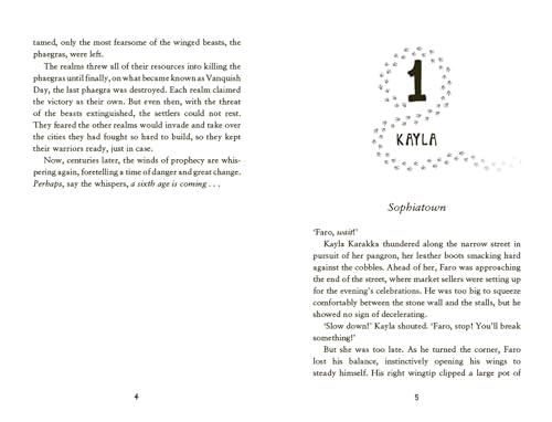 Book page with text and a small illustration of a winged creature.