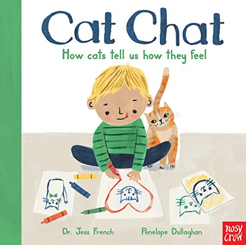 Book cover showing a boy drawing cats with an orange cat sitting beside him.
