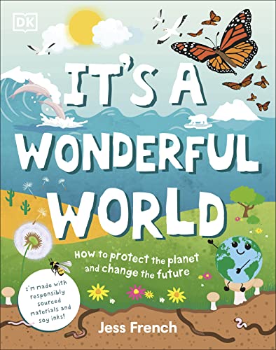 Book cover: colorful illustrations of nature, animals, and a smiling Earth.