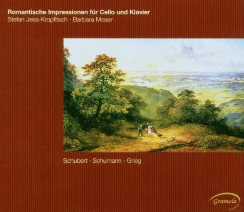 CD cover with a landscape painting of trees and distant hills.