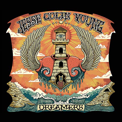 CD cover art featuring a winged lighthouse with "Jesse Colin Young" and "Dreamers" text.