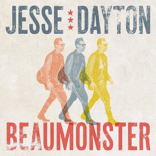 Jesse Dayton “Beaumonster” CD cover with repeating images of a walking musician.