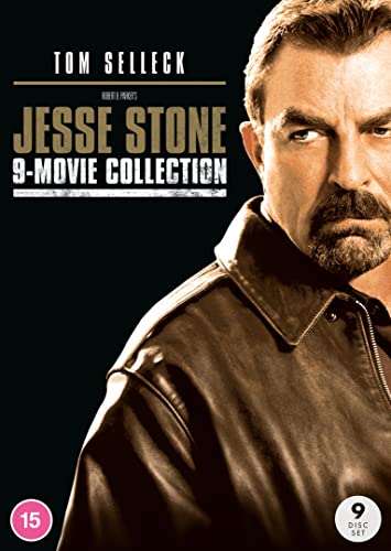 DVD cover featuring Tom Selleck for the Jesse Stone 9-movie collection.