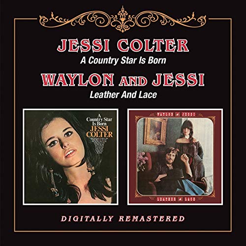 "Black CD cover featuring Jessi Colter and Waylon Jennings with album artwork and ornate details."