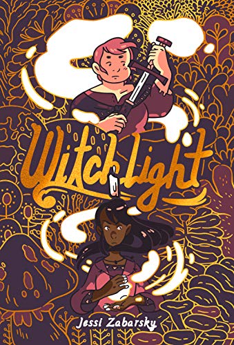 Graphic novel cover with two young women and swirling floral designs.