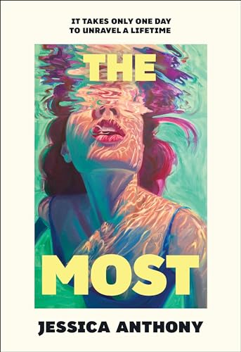 Book cover: woman’s face distorted in water, yellow title “The Most”.