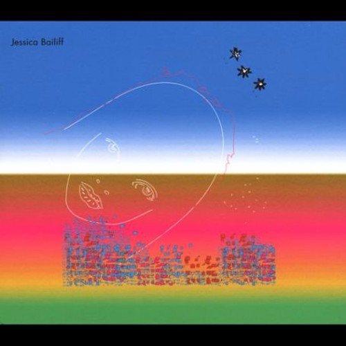 Album cover: blue and red abstract face with stars, text "Jessica Bailiff".