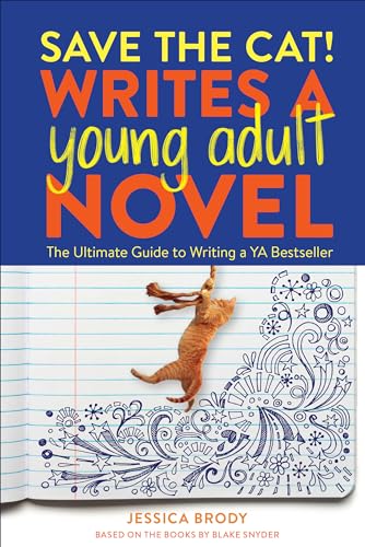 Book cover with orange title text, a cat illustration, and lined paper background.