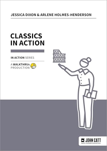 Book cover: “Classics in Action” with illustration of a walking tour guide.