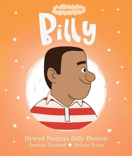 Book cover featuring a cartoon portrait of Billy Boston on orange background.