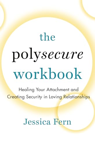 Book cover of The Polysecure Workbook by Jessica Fern with soft yellow circular accents.