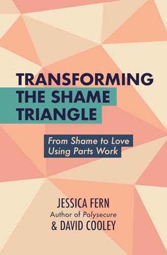 Book cover with geometric design and title “Transforming the Shame Triangle.”