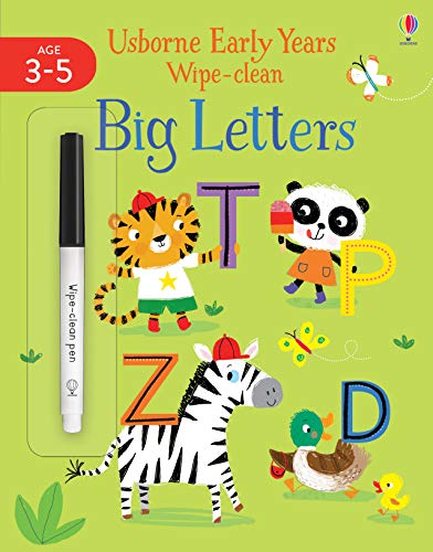 Wipe-clean book cover with colorful letters and animal illustrations.