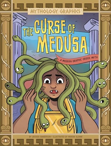 Book cover: Medusa with snakes for hair, looking frightened.