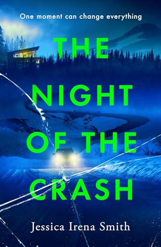 Book cover with cracked glass, a car, and a mountain landscape.