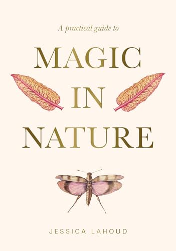 Book cover: "Magic in Nature" with feather and moth illustrations.
