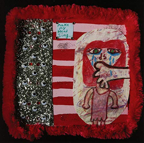 CD cover: mixed-media artwork with a distressed face and glitter.