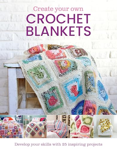 Book cover featuring a colorful, patchwork crochet blanket draped over a chair.