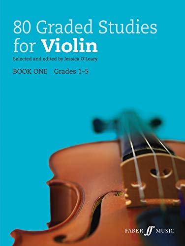 Book cover: "80 Graded Studies for Violin," with a violin image.