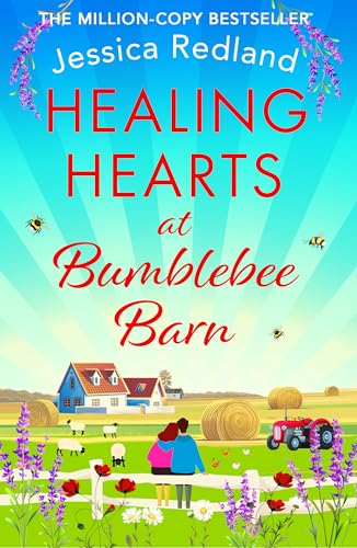 Book cover with red title, farm scene, and two figures silhouetted.